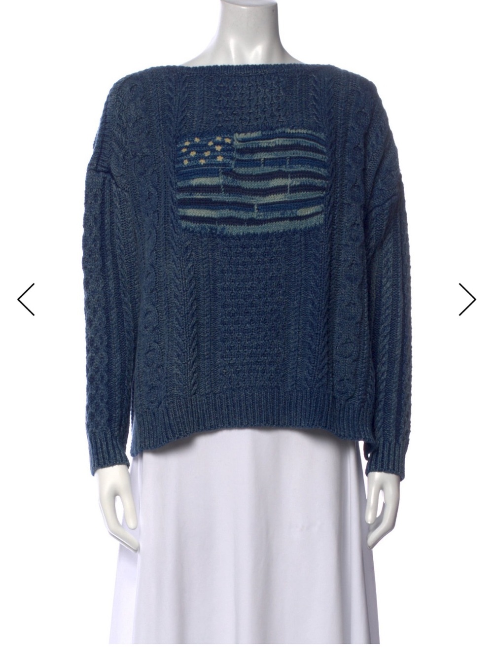 Polo by Ralph Lauren Cable Knit Sweater with Flag Motif
